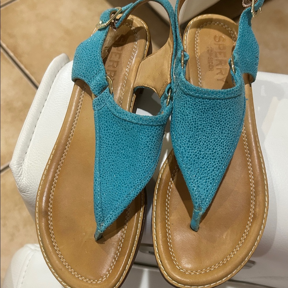 Sperry Women's Teal and Tan Sandals